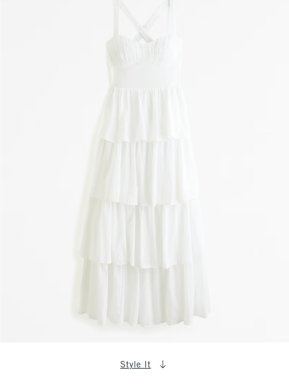 Abercrombie & Fitch White Tiered Maxi Dress